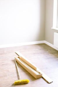 Hardwood floor installation project